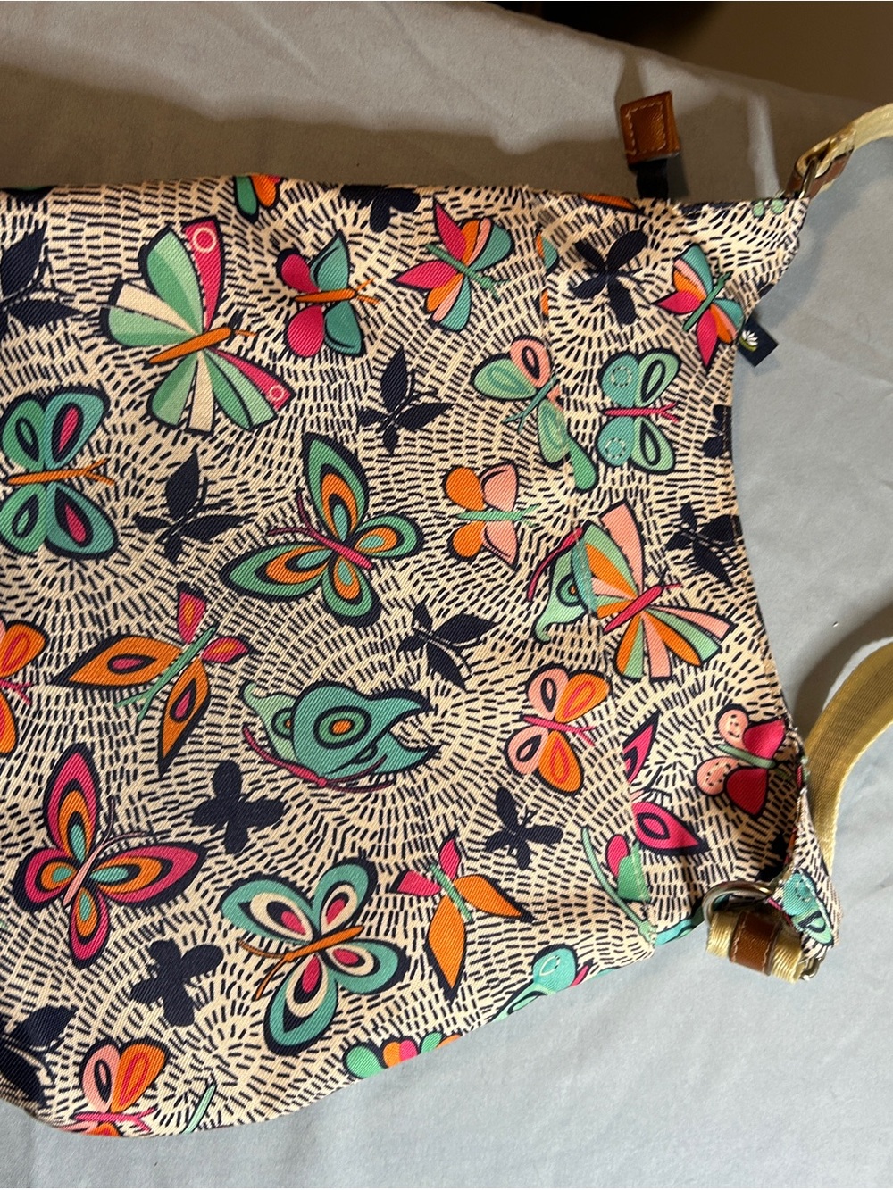 Lily Bloom Colorful Butterfly Crossbody - Mint, Coral, Navy, Yellow - Picture 2 of 4